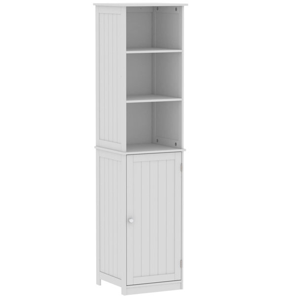 VonHaus Bathroom Storage Cupboard Floor Standing Tallboy Unit, White Wayfair.co.uk